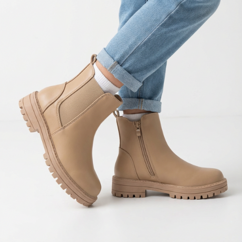 Bottines Chelsea Beige – Importées d’Espagne